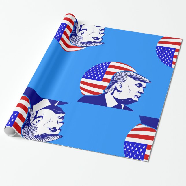 Donald Trump, Präsident der amerikanischen Fahne Geschenkpapier (Ungerollt)