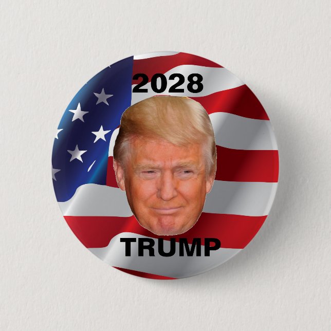 Donald Trump - Präsident der Staaten 2028 Button (Vorderseite)