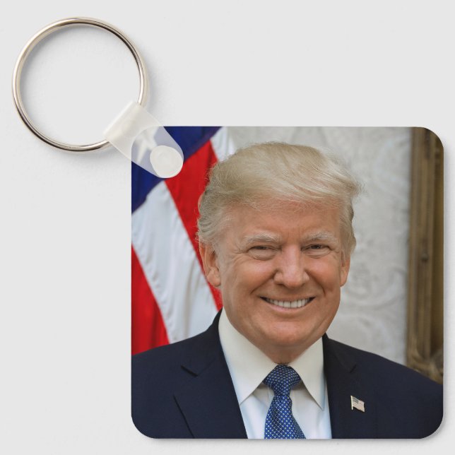 Donald Trump Präsident des Weißen Hauses Portrait  Schlüsselanhänger (Vorderseite)