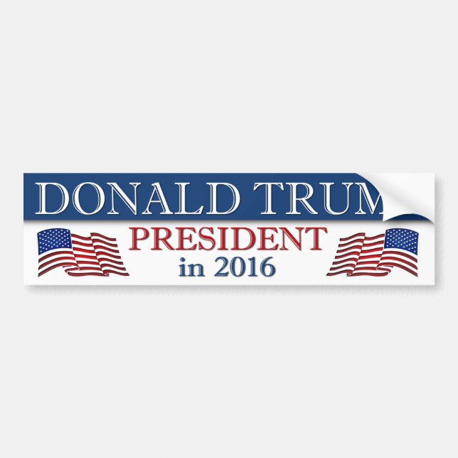 Donald Trump Präsident im Jahr 2016 Patriotic Autoaufkleber (Vorne)