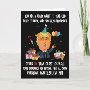 Donald Trump Präsident Lustiger 10. Geburtstag Tru Karte