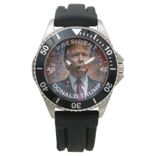 Donald Trump Präsident Modern Portrait Armbanduhr