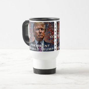 Donald Trump Präsident Modern Portrait Reisebecher