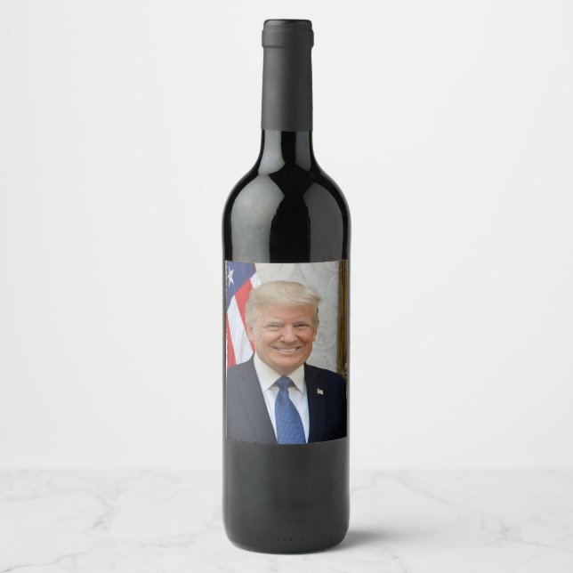 Donald Trump Präsident Portrait Weinetikett (Vorderseite)
