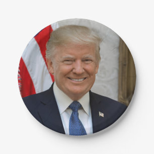 Donald Trump Präsidentenportrait Pappteller