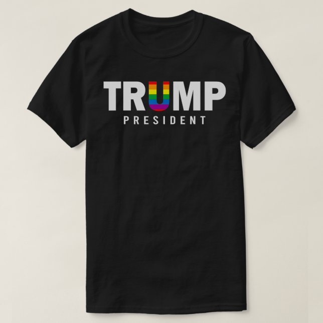 Donald Trump President 2020 LGBT Rainbow Gay Pride T-Shirt (Design vorne)