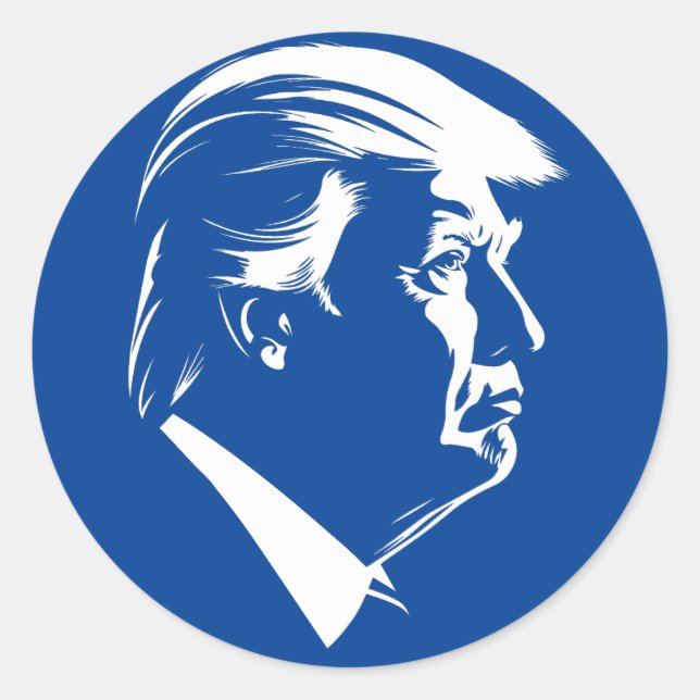 Donald Trump-Profilporträt Runder Aufkleber (Vorderseite)