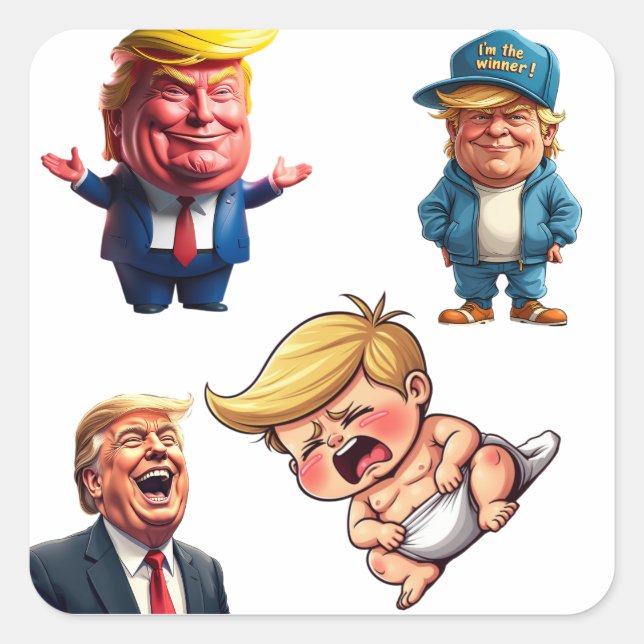Donald Trump Quadratischer Aufkleber (Vorderseite)