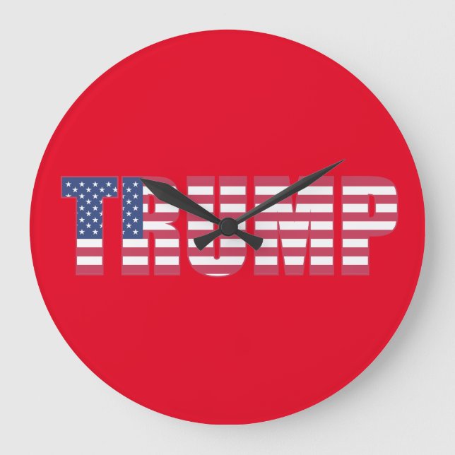DONALD TRUMP RED Wanduhr (Vorderseite)
