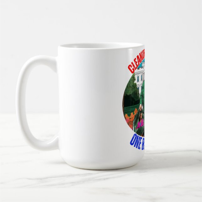 DONALD TRUMP-REINIGUNG AMERIKAS EINEN BEUTEL NACH  KAFFEETASSE (Links)