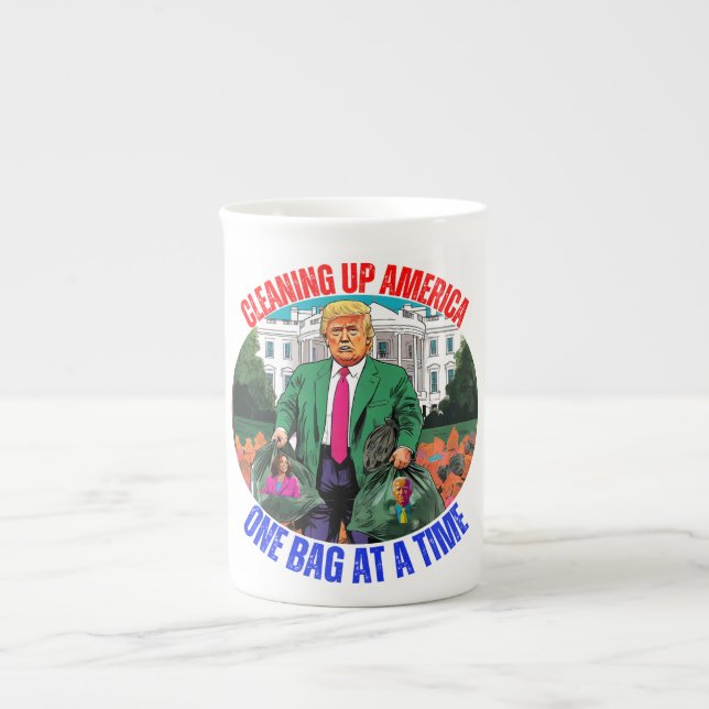 DONALD TRUMP-REINIGUNG AMERIKAS EINEN BEUTEL NACH  PROZELLANTASSE (Vorderseite)