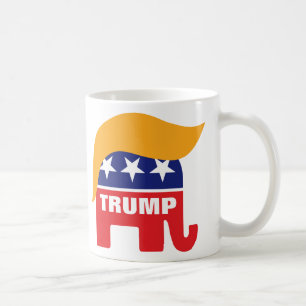 Donald Trump Republikaner Elefant Haar Logo Kaffeetasse