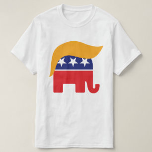 Donald Trump Republikanischer Elefant Haar Logo T-Shirt