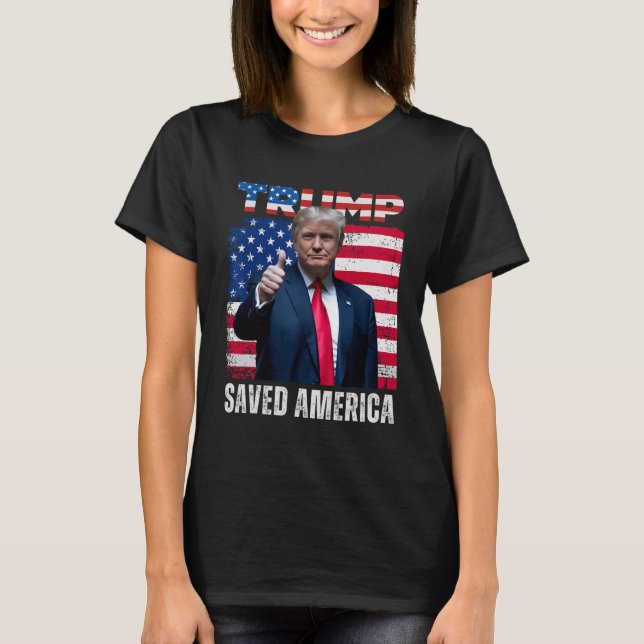 Donald Trump Rettete Amerika 47. Präsident Inaugur T-Shirt (Vorderseite)