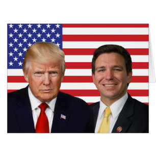 Donald Trump, Ron DeSantis und US-Flagge