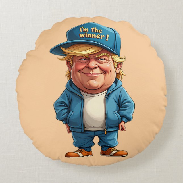 Donald Trump Rundes Kissen (Vorderseite)