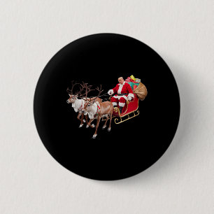 Donald Trump Santa Claus Sleigh Weihnachtsfeier We Button