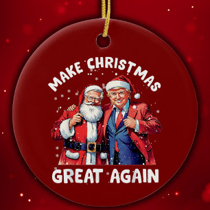 Donald Trump Santa Claus Trump Santa Gift Keramik Ornament