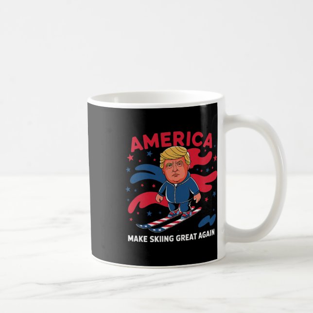 Donald Trump Skiing America - Skifahren zu einem g Kaffeetasse (Rechts)