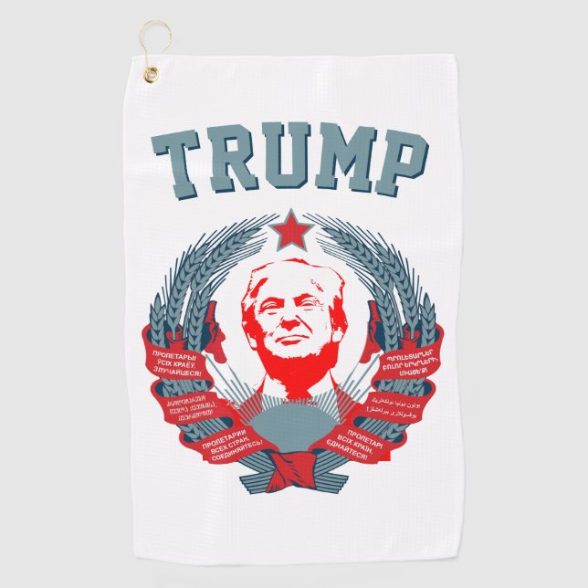 Donald Trump sowjetisches Emblem Golfhandtuch (Vorderseite)