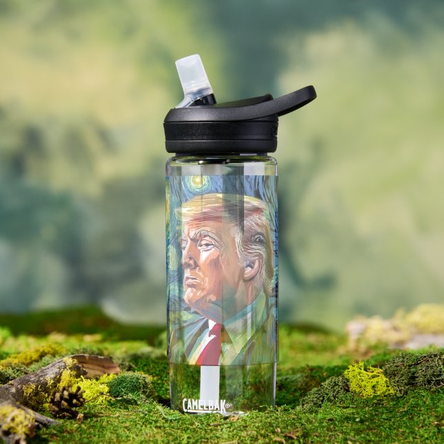 Donald Trump Starry Night Van Gogh Art Style 2024 Trinkflasche (Außenbereich)