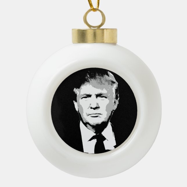 Donald Trump stellen gegenüber Keramik Kugel-Ornament (Vorderseite)