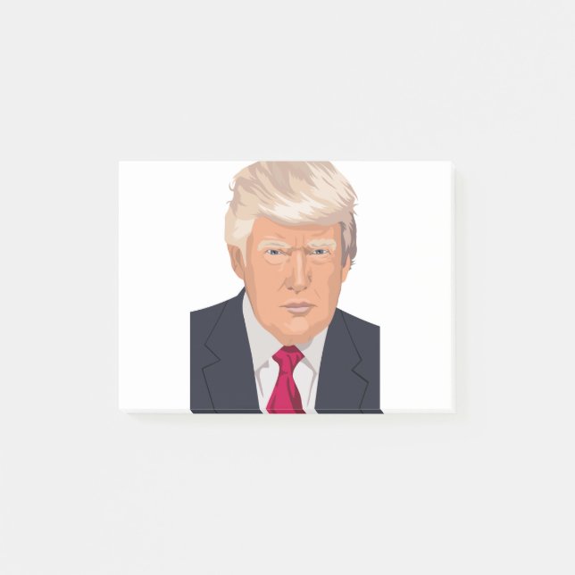 Donald Trump stellen gegenüber Post-it Klebezettel (Vorderseite)
