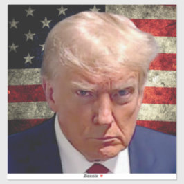 Donald Trump Tasse Sticker mit amerikanischer Flag