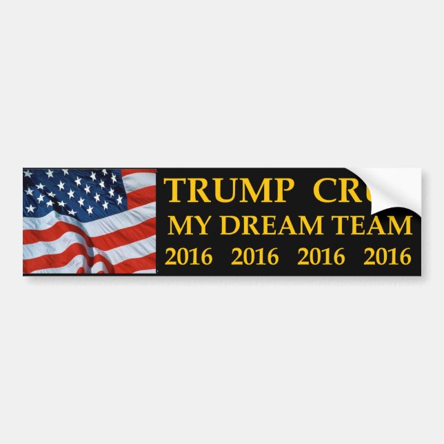 Donald Trump Ted Cruz mein Traumteam-Autoaufkleber Autoaufkleber (Vorne)