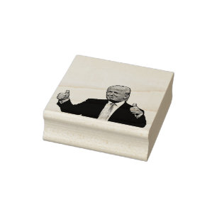 DONALD TRUMP THUMS UP RUBBER BRIEFMARKE GUMMISTEMPEL