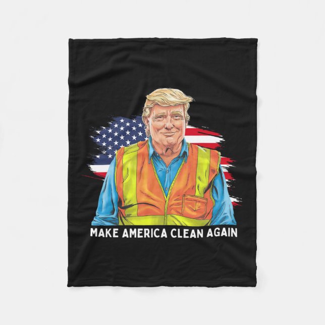 Donald Trump trägt Müllhalde und macht Amer Fleecedecke (Vorderseite)