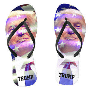 Donald Trump und amerikanische Flagge Flip Flops