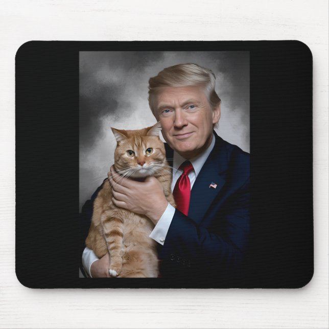 Donald Trump und Cat Funny Trump und Katze Mousepad (Vorne)