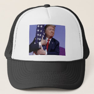 Donald Trump und die Flagge Truckerkappe