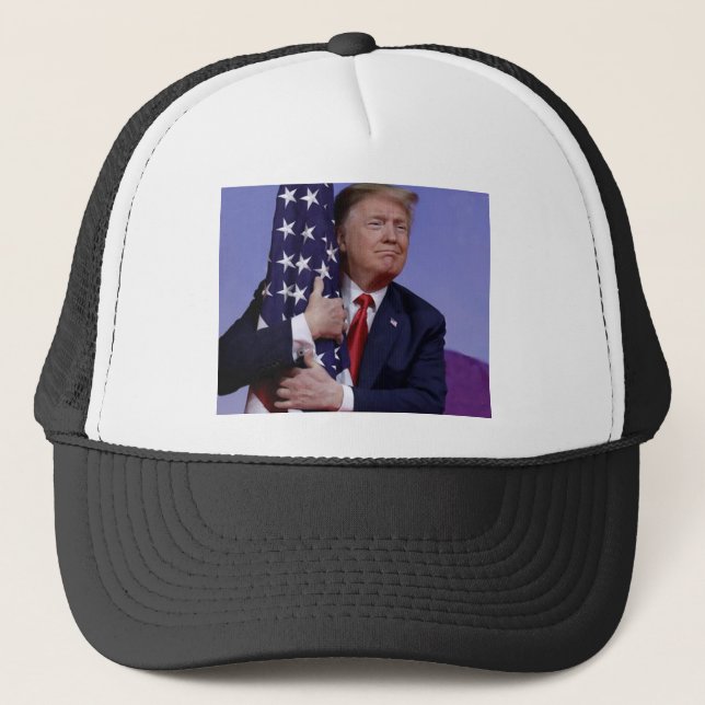 Donald Trump und die Flagge Truckerkappe (Vorderseite)