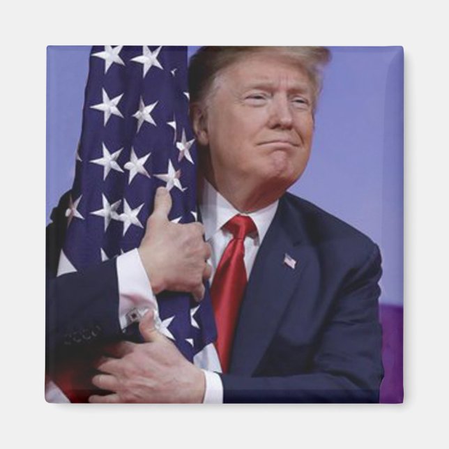 Donald Trump und die US-Flagge Magnet (Vorne)