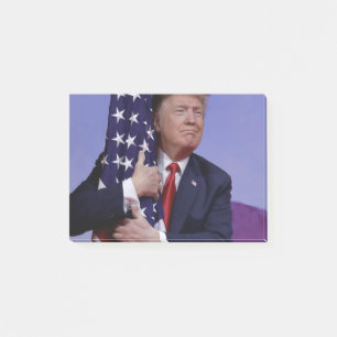 Donald Trump und die US-Flagge Post-it Klebezettel