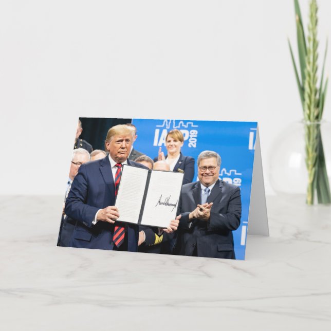 Donald Trump und William Barr Karte (Vorderseite)