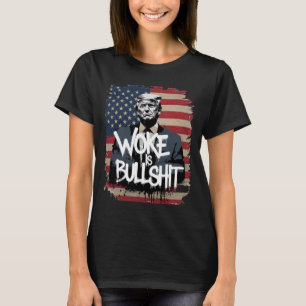 Donald Trump Unterstützer T-Shirt Woke Ist Bull Pa
