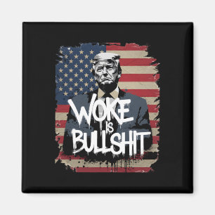 Donald Trump Unterstützer T-Shirt Woke Ist Bull Pa Magnet