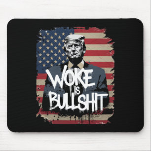 Donald Trump Unterstützer T-Shirt Woke Ist Bull Pa Mousepad