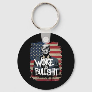 Donald Trump Unterstützer T-Shirt Woke Ist Bull Pa Schlüsselanhänger