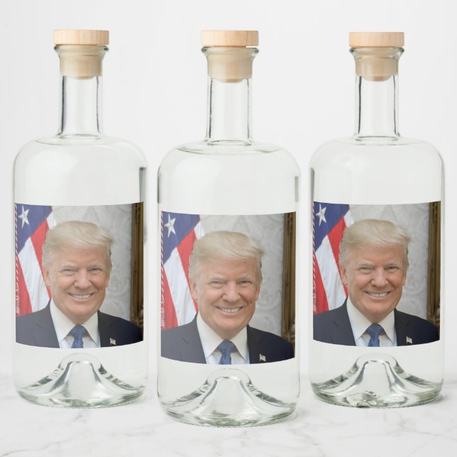 Donald Trump US-Präsident Weiße Haus MAGA 2024 Alkoholflaschenetikett (Flaschen)