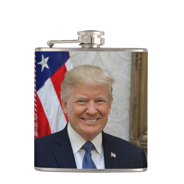 Donald Trump US-Präsident Weiße Haus MAGA 2024 Flachmann (Vorderseite)