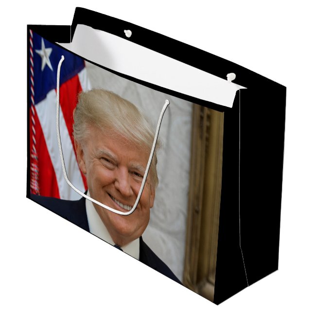 Donald Trump US-Präsident Weiße Haus MAGA 2024 Große Geschenktüte (Vorderseite Schrägansicht)