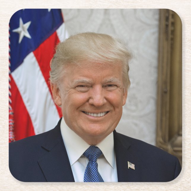 Donald Trump US-Präsident Weiße Haus MAGA 2024 Rechteckiger Pappuntersetzer (Vorderseite)