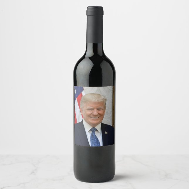 Donald Trump US President White House MAGA 2024  Weinetikett (Vorderseite)