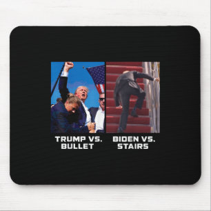Donald Trump Vs Bullet Biden Vs Stairs Funny Trump Mousepad