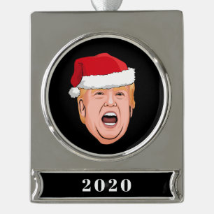 DONALD TRUMP Weihnachten Banner-Ornament Silber
