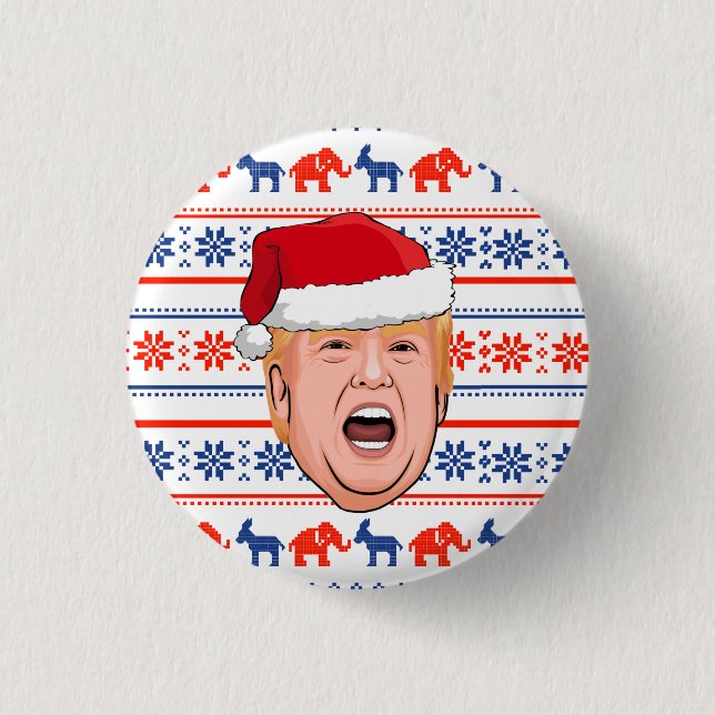 DONALD TRUMP Weihnachten Button (Vorderseite)